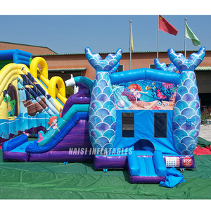 Castillo Inflable Acuático Híbrido con Tobogán Doble para Niñas, Modelo Sirena, en Venta - Product Image 3