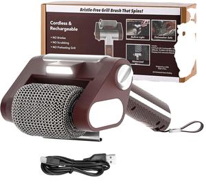 Power Rechargeable Food Grade Stainless Steel Spinning <b>Electric</b> Grill Brush Grill Brush Bristle Free <b>Bbq</b> Cleaning Brush Cleaner - Product Image 3