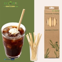 Pailles à boire en bambou de qualité supérieure en gros, réutilisables, 8*200mm, pailles en bambou vertes pour boissons, smoothies, cocktails, jus