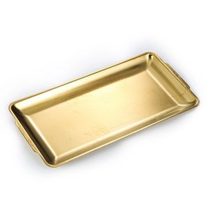 Chef Meis Korean Style 304 Stainless Steel Rectangular Plate Gold Grilled Meat Plate Barbecue Plate Hotel Use - Product Image 2
