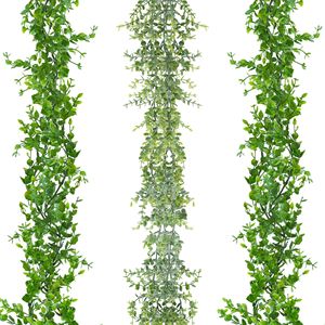Guirlande artificielle d'eucalyptus Hainan Airlines 1,8 m pour décoration extérieure de mariage, bouquet de bande plastique verte - Product Image 1