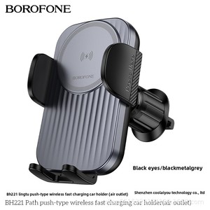 Soporte Flexible para Teléfono Móvil <span class=keywords><strong>BOROFONE</strong></span> BH221 con Carga Rápida Inalámbrica de 15W, Anticorrosión, para Rejilla de Ventilación y Navegación - Product Image 5
