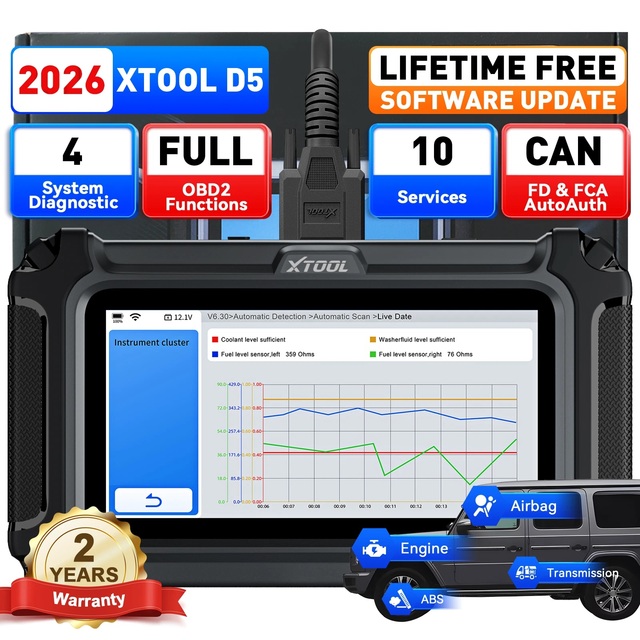 EU Warehouse Lifetime Free Update XTOOL D5 Mechanic Tools Automotive Engine Fualt Code Reader 10+Reset Diagnostic OBD2 Scanner