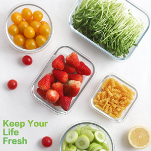 3 Pcs 800ml Square Glass Food Containers, Airtight Snap Lids BPA-Free Meal Prep <b>Storage</b> for Microwave Fridge Dishwasher Safe - Product Image 5