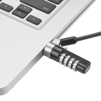 Câble de sécurité pour ordinateur portable/ordinateur portable YH1514, serrure à combinaison à 4 chiffres avec câble épais et robuste, adapté aux trous de serrure en forme de coin