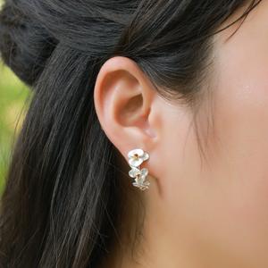 Style français rétro papillon <span class=keywords><strong>orchid</strong></span>ée plante boucles d'oreilles femmes romantique S925 argent Clip-on élégant frais en gros - Product Image 2