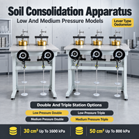 Consolidomètre de sol à double station, Oedomètre basse et moyenne pression, Équipement de laboratoire géotechnique pour essais de compression