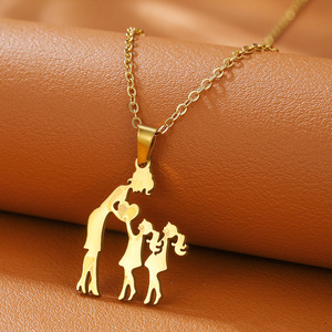 Offre Spéciale Fête des Mères : Colliers Pendentifs Cœur Mère-Fille-Fils en Acier Inoxydable Inaltérable Or et Argent, Signifiants - Product Image 4
