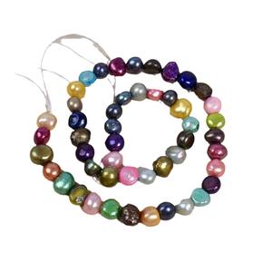 ขายส่งไข่มุกน้ำจืดธรรมชาติรูปทรงกระดุมและทรงข้าว สำหรับงาน DIY ไข่มุกบาโรกแบบรูปทรงข้าว สามารถย้อมสีได้ ดีไซน์แบบมีรู - Product Image 5