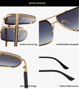 Lentes de Sol de Alta Calidad de Marca de Diseñador de Moda con Montura Cuadrada para Hombre y Mujer, Gafas de Lujo Retro con Logo Personalizado - Product Image 3