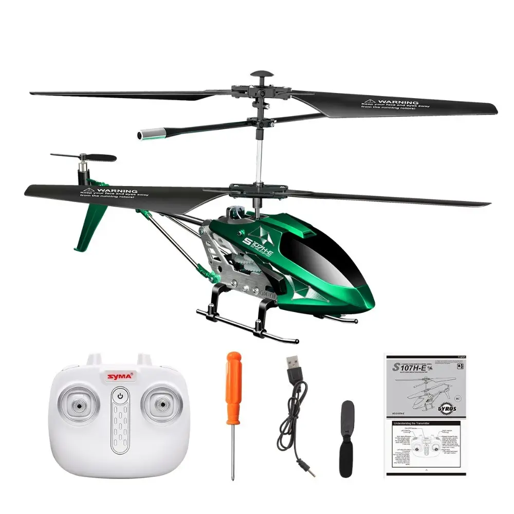 SYMA-helicóptero teledirigido S107H para niños, Control remoto de 2,4G, parada de emergencia con función Hover, juguete de 3,5 canales