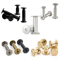 Vis Chicago en acier inoxydable M5*5 T15 2mm M4, finition nickel, avec perles et pierres, pour cuir
