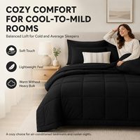 Queen Contemporary Einfarbiges Schwarzes Bettdecken-Set OEKO-TEX Zertifiziert Ganzjahres-Schlafzimmer Gästezimmer Bettdecke