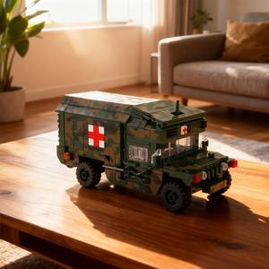 Blocs de construction en plastique en gros OEM, véhicule d'ambulance créatif, jouet d'assemblage, 784 pièces avec portes à ouverture par traction pour enfants - Product Image 4