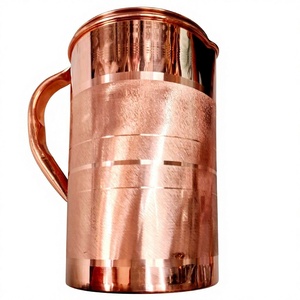 Ensemble de carafe et de tasses en cuivre martelé vintage, capacité de 1,7 L, fabrication artisanale, respectueux de l'environnement, pour servir des boissons lors de mariages et de fêtes, design en métal durable - Product Image 5