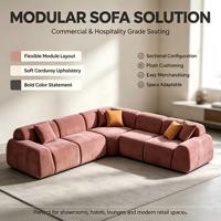 Ensemble de canapé d'angle modulaire en velours en forme de L, garni d'éponge haute résilience, pour salon, balcon