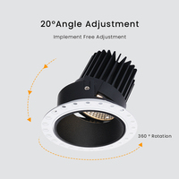 Vente chaude Cob 26W Trimless Lumière Encastré Profond Plafond Led Downlight Anti Éblouissement Swingable Sans Cadre Led Spot