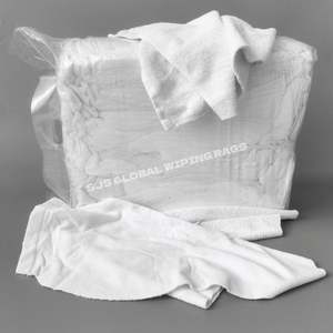 Chiffons de nettoyage industriels en coton blanc de haute qualité, chiffons de nettoyage en éponge blanche recyclée, chiffons de nettoyage coupés pour le nettoyage - Product Image 1