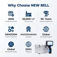 Impresora de Inyección de Tinta Portátil de 12.7mm, 600DPI, Pantalla Táctil de 5 Pulgadas, Codificador de Fecha, Lote, Código de Barras, QR, TIJ para Cartón, Metal y Plástico