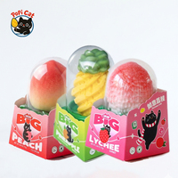 Es Krim PoPI CAT Bentuk Virus 3D Rasa Campuran Buah Alami Persik Nanas Leci Kemasan 75g - Laris Manis