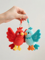 Porte-clés en peluche personnalisable UYEAH, oiseau en peluche doux, jouet en peluche personnalisé avec logo, cadeau