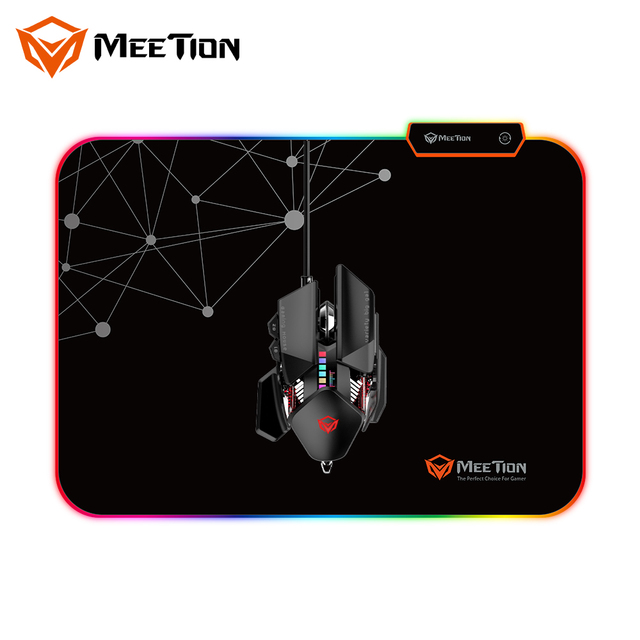 MeeTion PD120 Wholesale Shenzhen USB Waterproof Black Comfortable Rubber Computer Light up Gamer Led RGB Gaming Mouse Pad