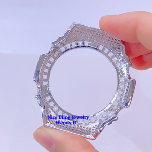 Montre Hip Hop Iced Out GShock <span class=keywords><strong>GA2100</strong></span> personnalisée avec lunette en moissanite - Product Image 6