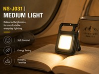 Lampe torche LED COB portable rechargeable au lithium, étanche IP44, magnétique, USB, lumineuse, format poche, ABS, 5000K
