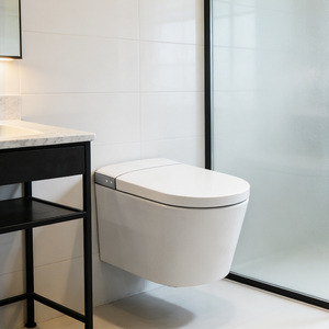 WC intelligent mural dissimulé avec couvercle automatique, siphon de drainage à siphon P, chasse d'eau à jet, siège chauffant inclus ZY051 - Product Image 3