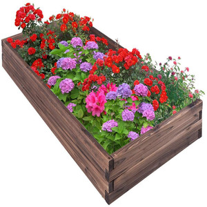 Jardinière rectangulaire surélevée <span class=keywords><strong>en</strong></span> bois pour patio extérieur, fleurs et légumes 47''Lx24''Wx9''H - Product Image 1