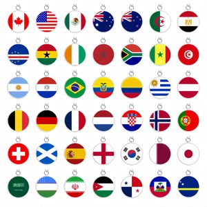 QY Round Flag Plastic Key Chain Country Emblem <b>Keyring</b> Pendant for Gift Souvenir Bag Accessory - Product Image 5