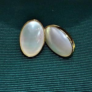 Pendientes de perlas ovaladas de gran marca, marco dorado, tamaño grande, joyería elegante de estilo francés para mujer - Product Image 4