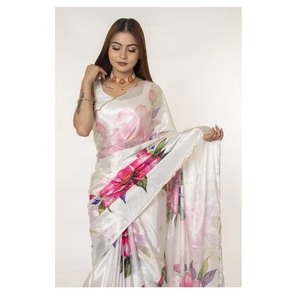 Sari en coton d'inspiration patrimoniale pour femmes avec broderie dorée – Tenue traditionnelle indienne haut de gamme pour festivals et mariages - Product Image 2