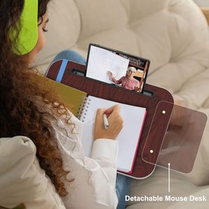 DB 접이식 무릎 책상 쿠션 분리형 마우스 트레이 태블릿 홀더가 적합 16.1 인치 노트북 침대 소파 사용에 편리 - Product Image 3