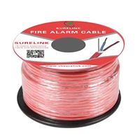 Kabel Tahan Api Suhu Tinggi SURELINK Pasokan Pabrik 100m 300m 2*1.5mm 2*2.5mm Konduktor Tembaga atau Cca Kabel Alarm Kebakaran