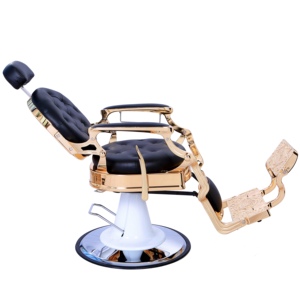 Zwart & Goud Frame Synthetisch Lederen <span class=keywords><strong>Salon</strong></span> Meubels Haircutting Modellering Kappersstoel - Product Image 4