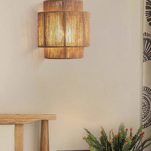 Japanese Style Wabi Sabi Retro Wall <b>Lamp</b> 23cm Diameter Led Light Source E27 Bulb Base <b>Switch</b> Control For Living Room Bedroom - Product Image 2