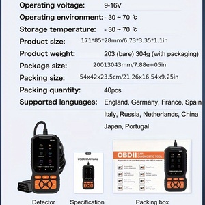 OBDII/EOBD tự động chẩn đoán mã đọc Máy quét 12V cắm kiểm tra công cụ cho xe chẩn đoán xe và giải quyết vấn đề - Product Image 6