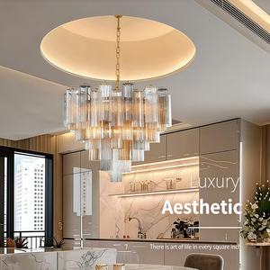 Lustre en verre soufflé personnalisé, métal, style nordique, luxe, LED, à intensité variable, CRI élevé 90, angle de faisceau de 360°, pour salon, luminaire suspendu - Product Image 5