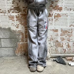 Tùy Chỉnh Mùa Đông Người Đàn Ông Của 100% Bông Thân Thiện Với Môi Cộng Với Kích Thước Có Thể Đảo Ngược Sweatsuits Dây Kéo Hoodies Vá Thêu Tracksuit Set Axit - Product Image 5