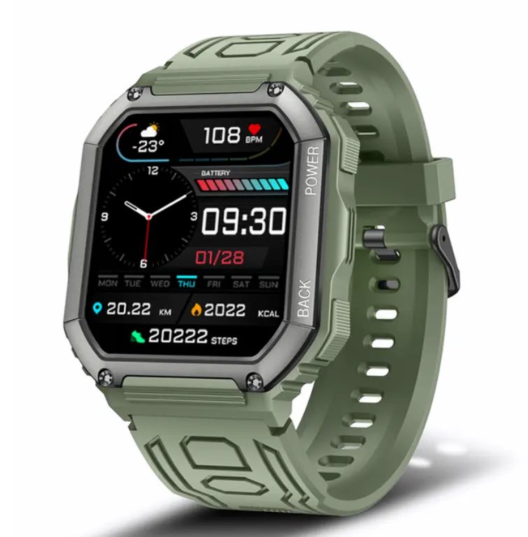 Smart Watch KR06 Men 1.8inch IPS HD Outdoor GPS Sports Track BT Call Music Play Weather Stopwatch Heart Rate Smartwatch