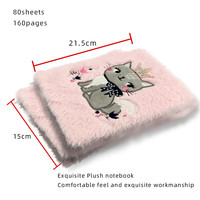 Cahier Kawaii avec chat rose mignon, couverture en peluche douce, agenda de voyage pour étudiants, planificateur, vente en gros
