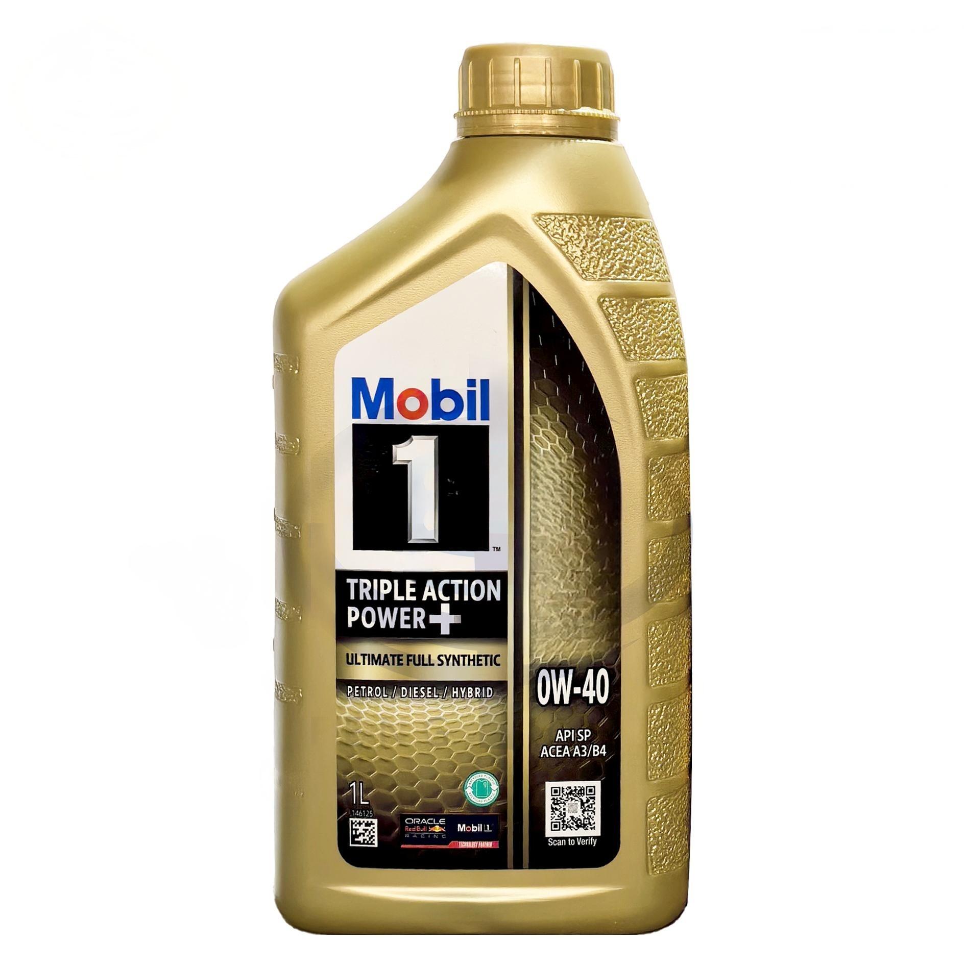 Mobil 1 Golden Edition TRIPLE ACTION POWER+ 0W-40 SP Full Synthetic Engine Oil 1L X 12 Bottles/Case Oil Parts Image 1