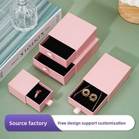 Boîte à bijoux en stock, style frais nacré, avec tiroir coulissant et doublure en éponge pour boucles d'oreilles et colliers
