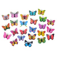 Autocollants muraux papillon, lampes LED décoratives, lampe papillon 3D, lumière de nuit pour chambre à coucher, salon, fête, décoration murale