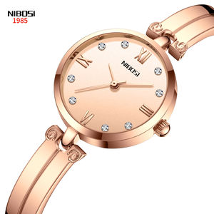 NIBOSI 2559 personnalisable Logo Quartz montre femme Bracelet en acier inoxydable mode Simple Design étanche montre-bracelet en verre - Product Image 1