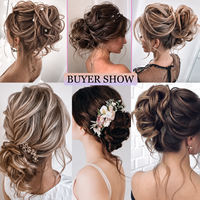 Extensions de cheveux synthétiques à pince pour queue de cheval, chignon désordonné pour femme