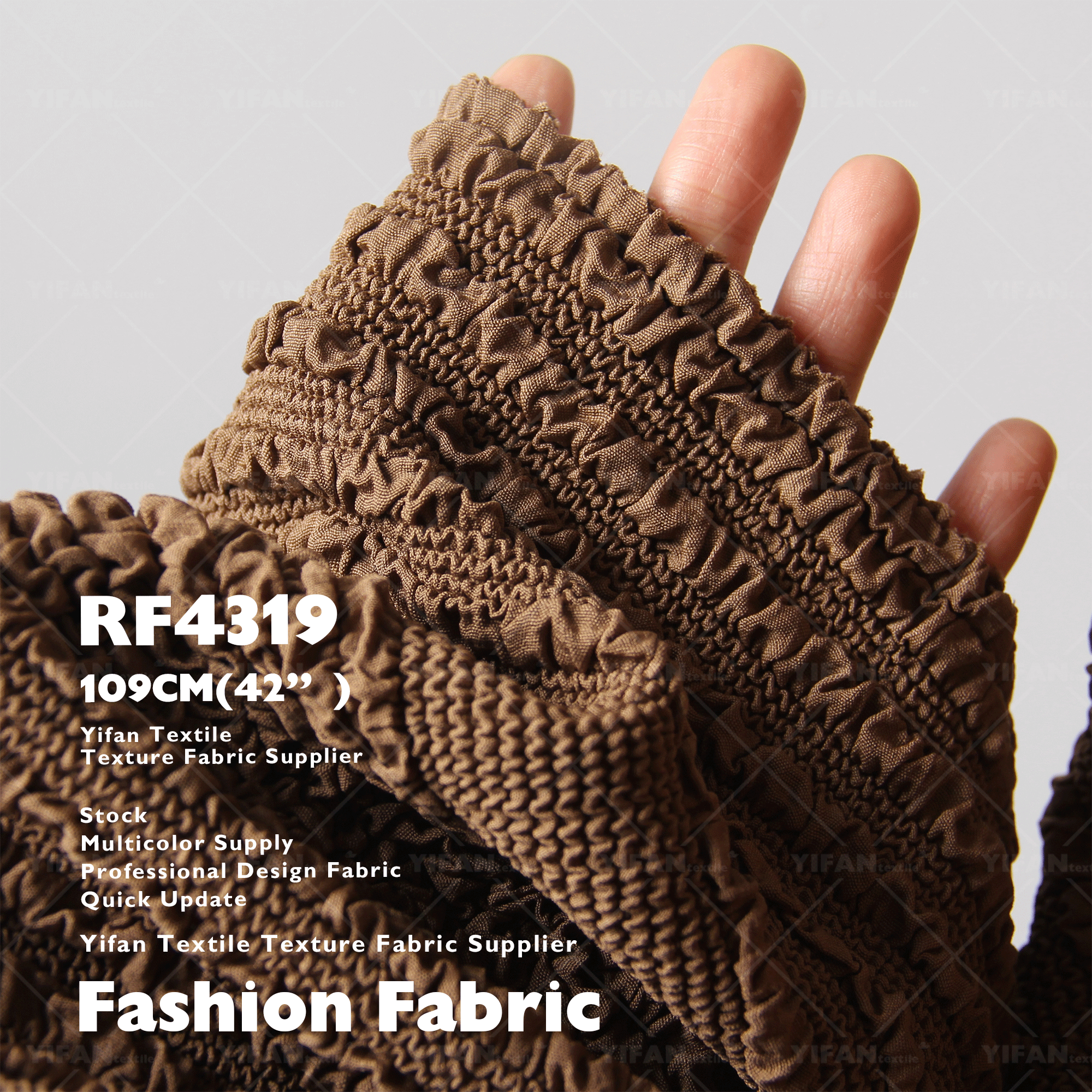 Spot Multi-color Soft Skin-friendly Elastic Wrinkled Grain Jacquard Fabric for Clothing Skirt Headwear Home Textile