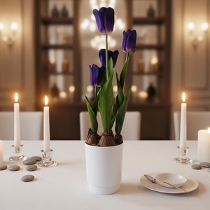 <span class=keywords><strong>Tulipe</strong></span> Artificielle Populaire en Pot, Bonsaï Haute Simulation pour Décoration Intérieure, Ornement Végétal <span class=keywords><strong>de</strong></span> Table - Product Image 2