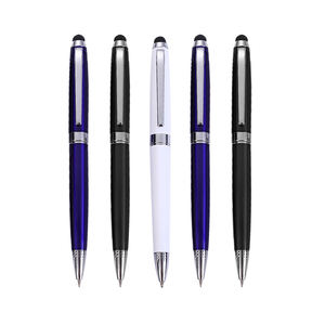 Stylo à bille de luxe en acier inoxydable Bonvada, personnalisable avec logo, cadeau d'entreprise, bleu/noir, vente en gros du fabricant - Product Image 2